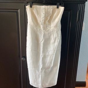 Jcrew hundred percent linen off white dress